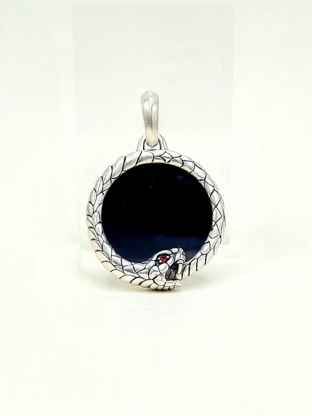 David Yurman Cairo Ouroboros Pendant w/ Black Onyx & Ruby - RARE